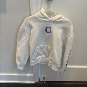 Overtime youth hoodie, size YM white and blue